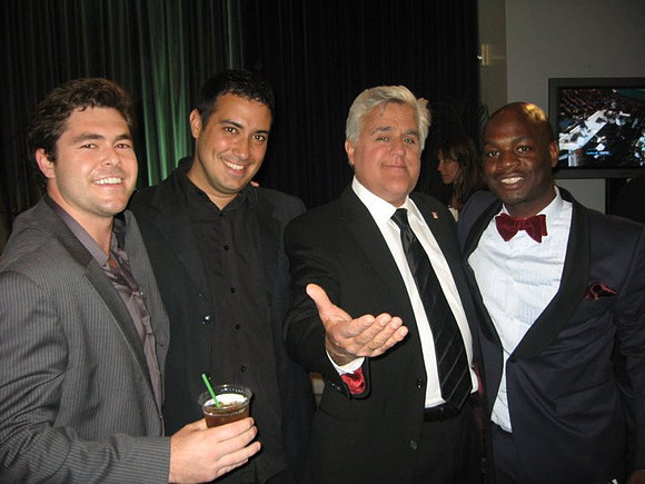 Joseph Hobbs and Jay Leno