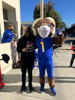 Joseph Hobbs and Rampage (Los Angeles Rams NFL Mascot)