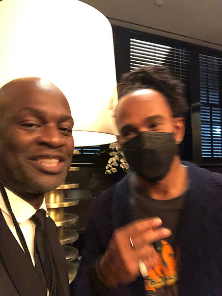 Joseph Hobbs and Lewis Hamilton