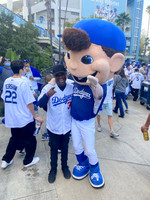 Joseph Hobbs and Bailey (Los Angeles Dodger MLB Mascot)
