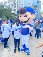 Joseph Hobbs and Bailey (Los Angeles Dodger MLB Mascot)