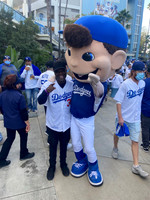 Joseph Hobbs and Bailey (Los Angeles Dodger MLB Mascot)