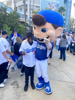 Joseph Hobbs and Bailey (Los Angeles Dodger MLB Mascot)