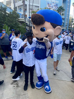 Joseph Hobbs and Bailey (Los Angeles Dodger MLB Mascot)