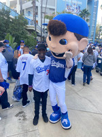 Joseph Hobbs and Bailey (Los Angeles Dodger MLB Mascot)