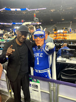 Joseph Hobbs and Blue Devil (Duke University Masquot)