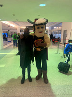 Joseph Hobbs and Sir C.C. (Cleveland Cavaliers NBA Mascot)